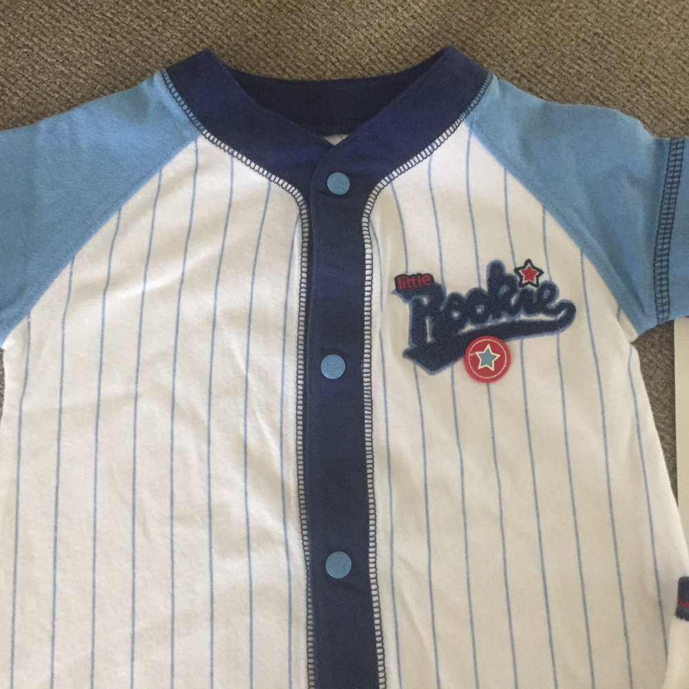 Carter's Little Rookie Romper/Matching Socks - Picture 2 of 3